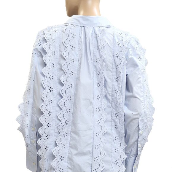 Citizens of Humanity Shay Popover Shirt Tunic Top Eyelet Embroidered XL283112 - Picture 9 of 9